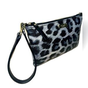 Kate Spade Black Leopard Print Wristlet
